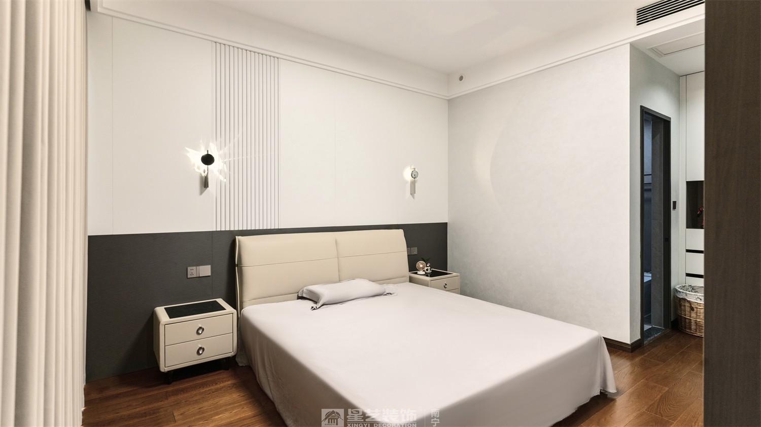 建发五象印月300平现代轻奢卧室装修效果图