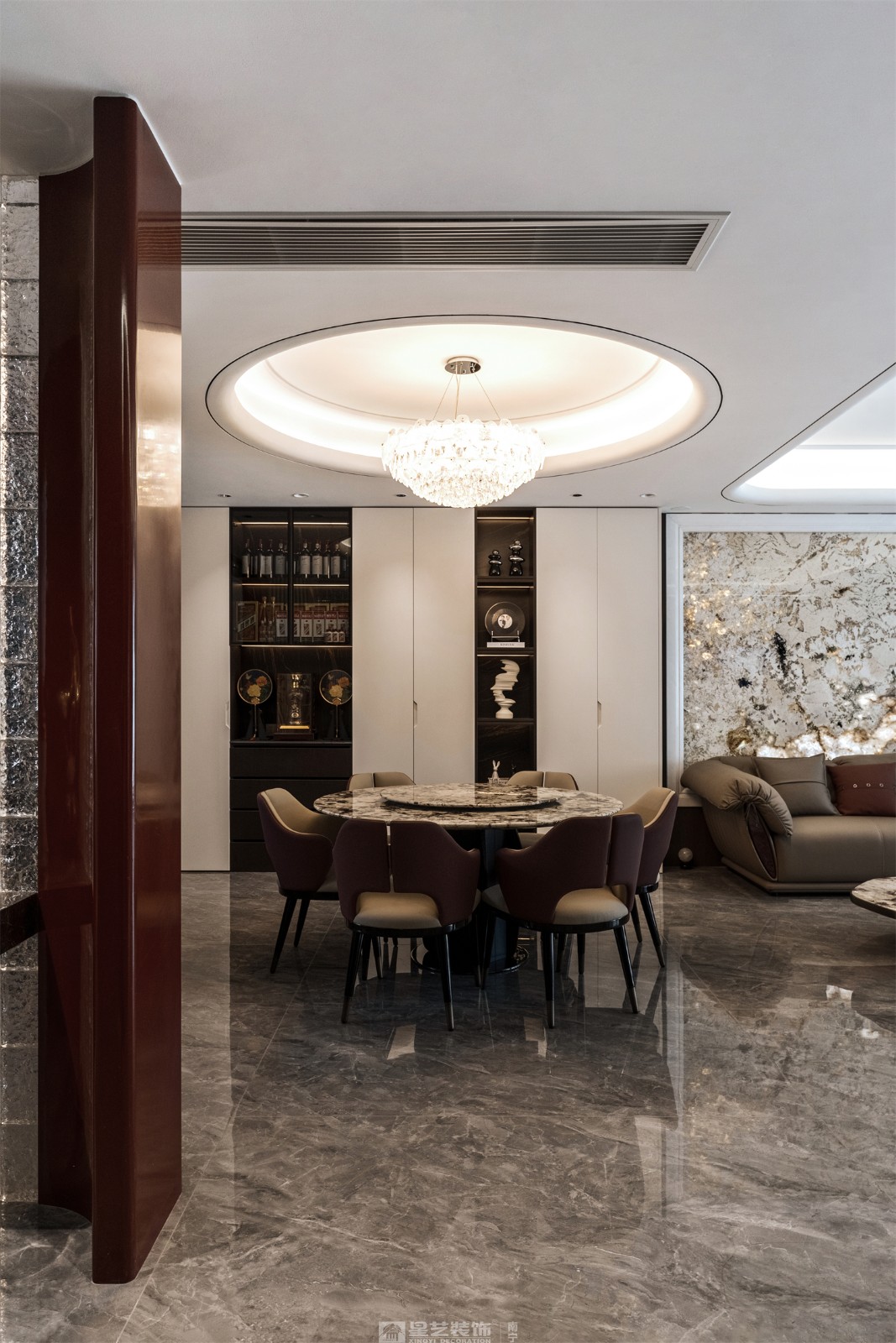 建发五象印月300平现代轻奢餐厅装修效果图